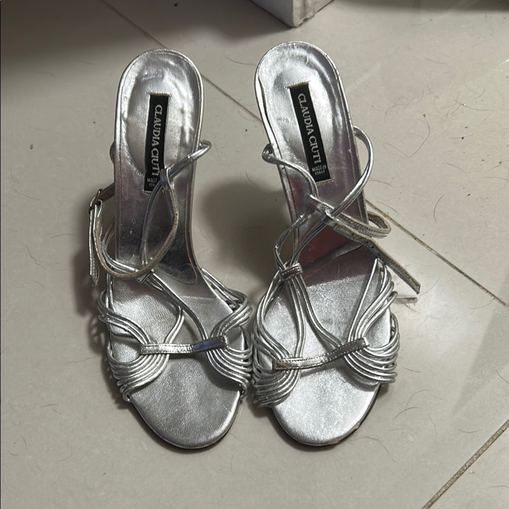 Calvin Klein Silver Strappy Heels